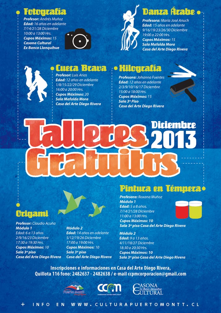 Talleres gratuitos en diciembre