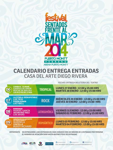 Calendario de entrega de entradas